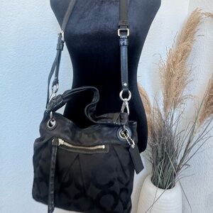 Vintage Y2K Coach Hippie Op Art Parker Black monogram signature